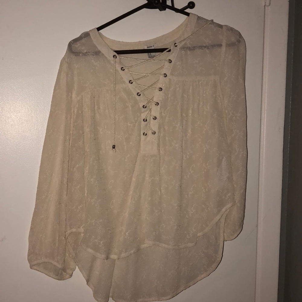 Long sleeve lace blouse